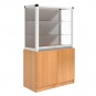 Vitrine, mit Unterschrank, 180 cm hoch, 100x50 cm (B/T), 
